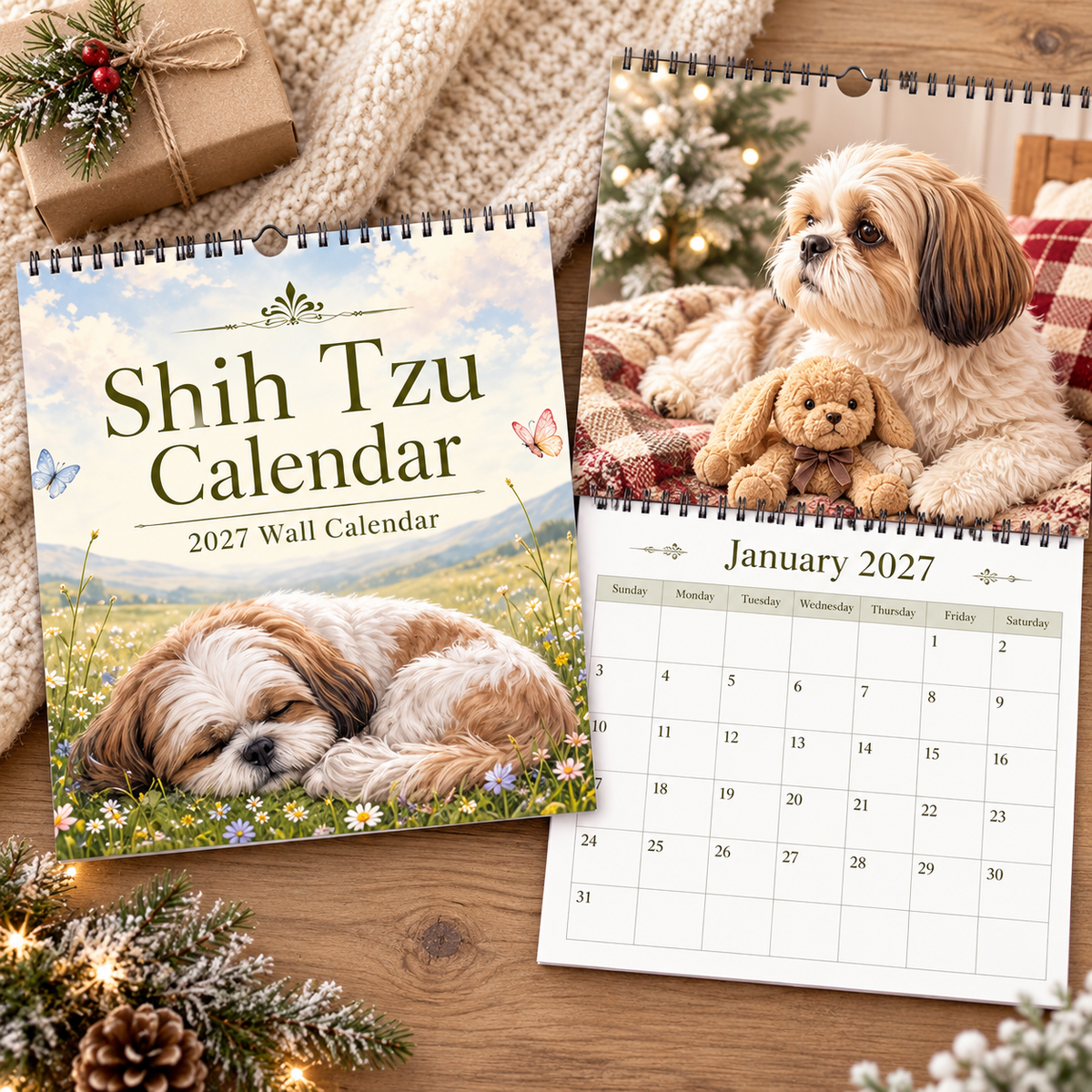 Shih Tzu 2027 Wall Calendar – Beautiful Shih‑Tzu Dog Art Calendar, Perfect Gift for Shih Tzu Lovers