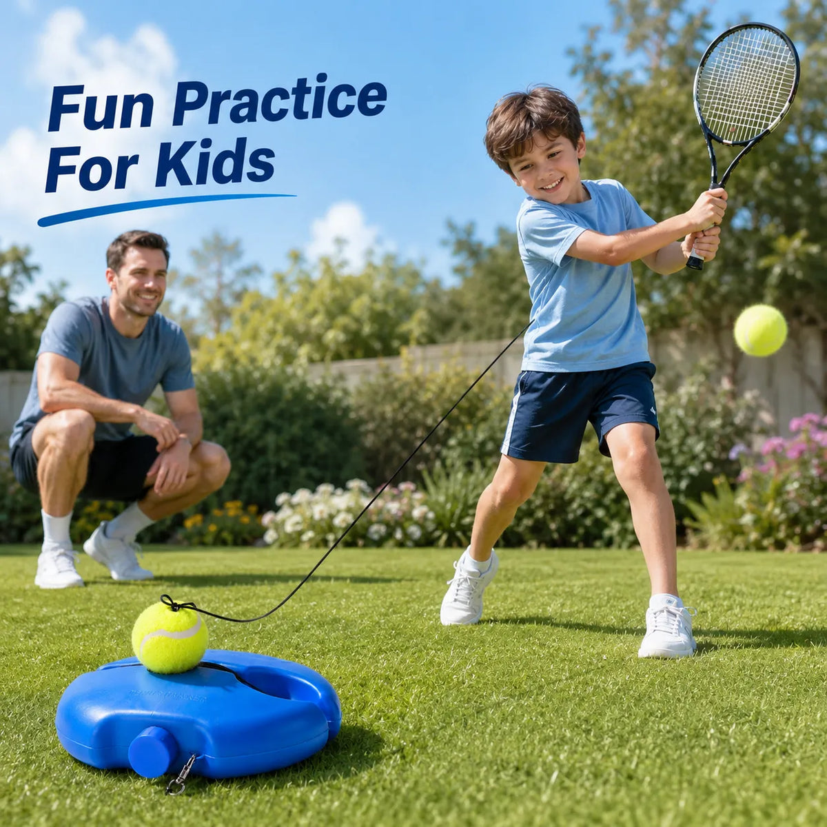 🎾 Solo Tennis Trainer With Round Base