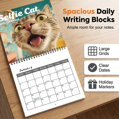 2027 Funny Cat Selfie Wall Calendar – 12 Months of Cute & Hilarious Cat Selfies