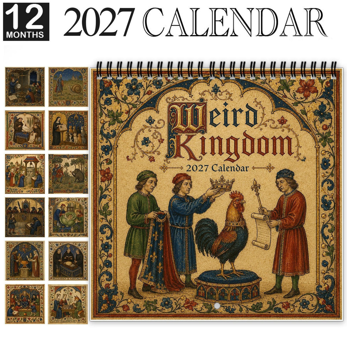 👑Weird Kingdom 2027 Wall Calendar – 12 Months of Curious Portraits & Whimsical Moments