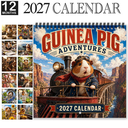 🥰2027 Cute Guinea Pig Adventures Wall Calendar