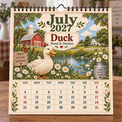 🐄 2027 Farm Animals & Country Life Wall Calendar