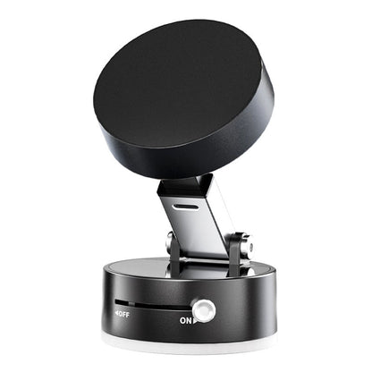 Vacuum magnetic phone holder, foldable and portable double-sided vacuum magnetic adjustable phone stand.