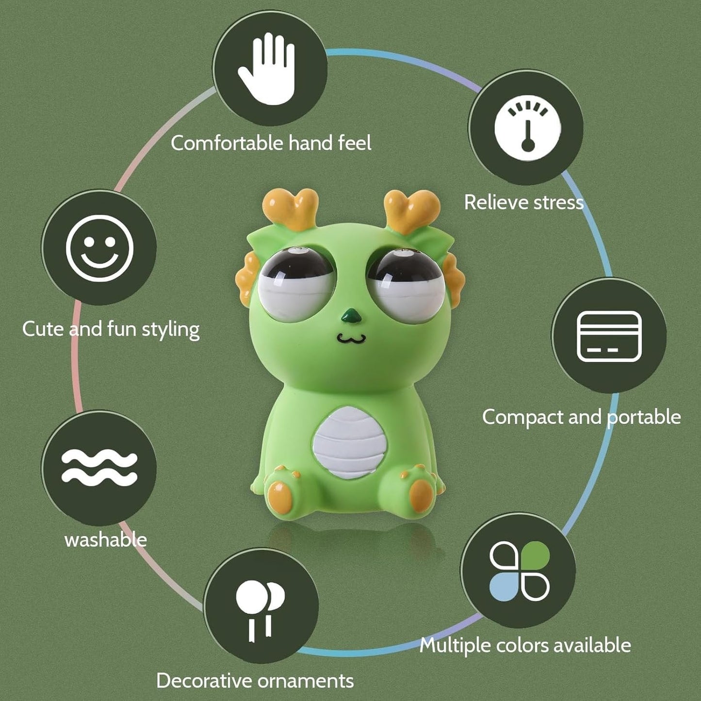 Pop-Out Eye Dragon Squeeze Toy - Stress Relief Sensory Squishy✨Funny Anti-Stress Ball