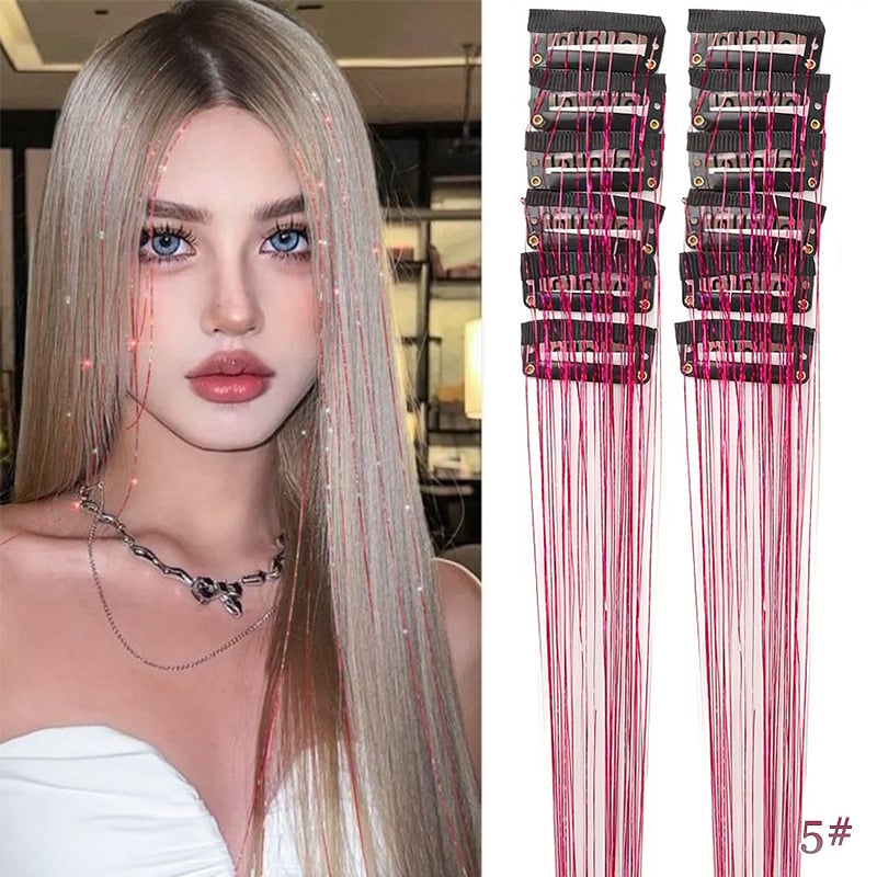 ✨Clip-in Tinsel Hair Extensions(A set of 10pieces)