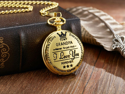 ⏱️💕"TO MY SON/ DAUGHTER/ DAD" Quartz Pocket Chain Watch