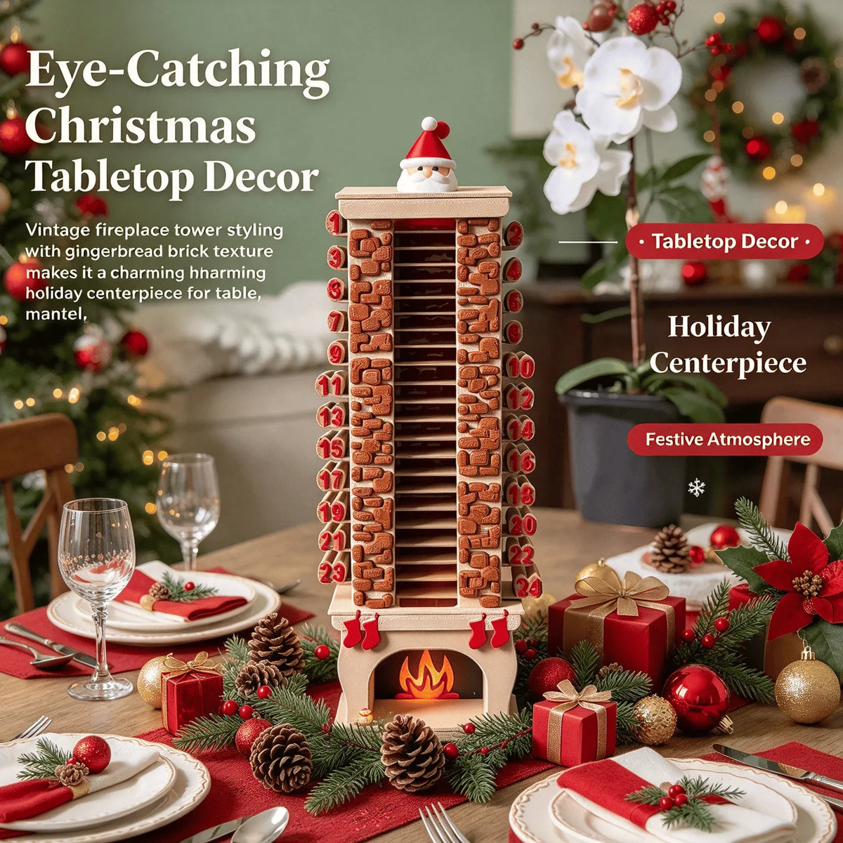 🎄Santa Chimney Advent Calendar – 24-Day Christmas Countdown🎁