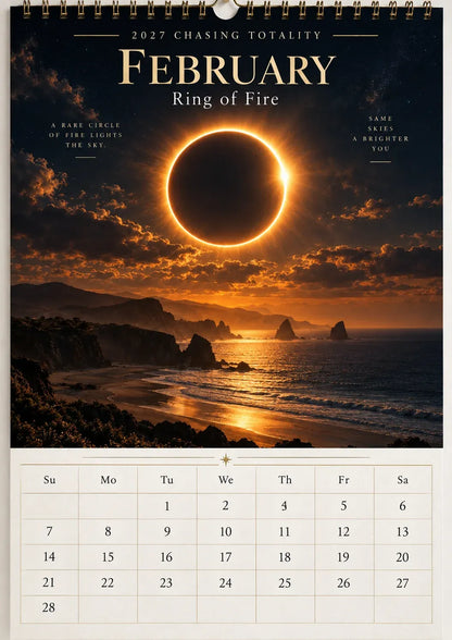 🌌 2027 Chasing Totality™ Celestial Wall Calendar | 12 Extraordinary Skies & August Total Solar Eclipse ✨