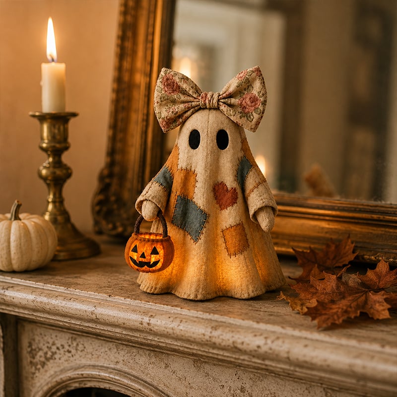 🏆Limited Time Sale 49% OFF🍂👻 Lighted Vintage Patchwork Ghost