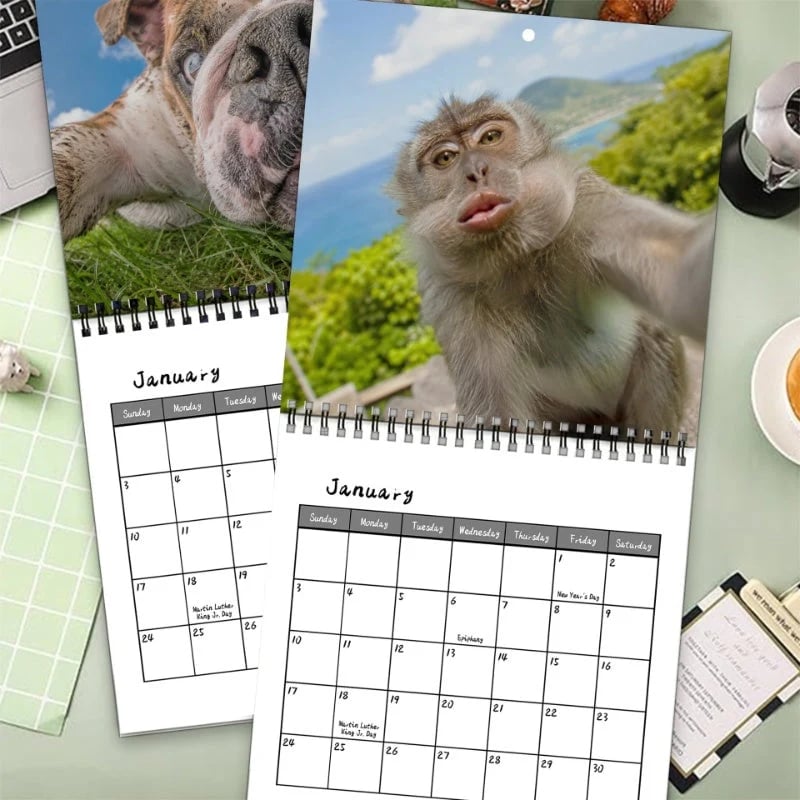 2027 Ugly Animal Selfies Wall Calendar
