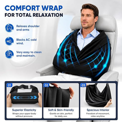 3-in-1 Travel Pillow with Eye Mask – Neck Support for Airplane, Car & Train