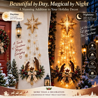 ✝️ Bethlehem Star of Faith – Lighted Nativity Wall Decor✝️✝️