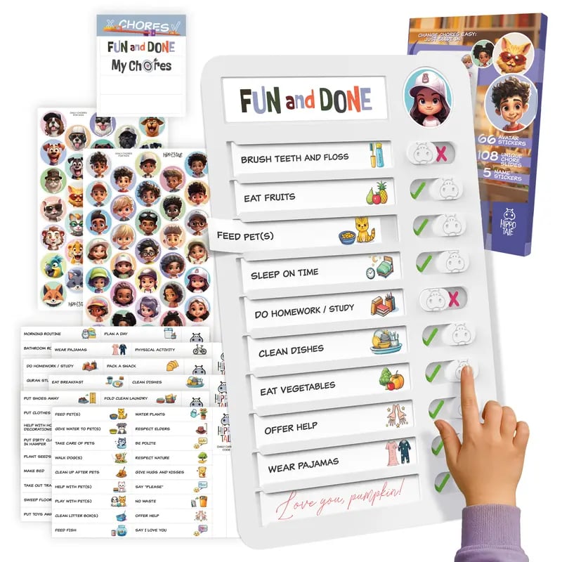 👦FUN and DONE Kids Magnetic Chore Chart 🎯