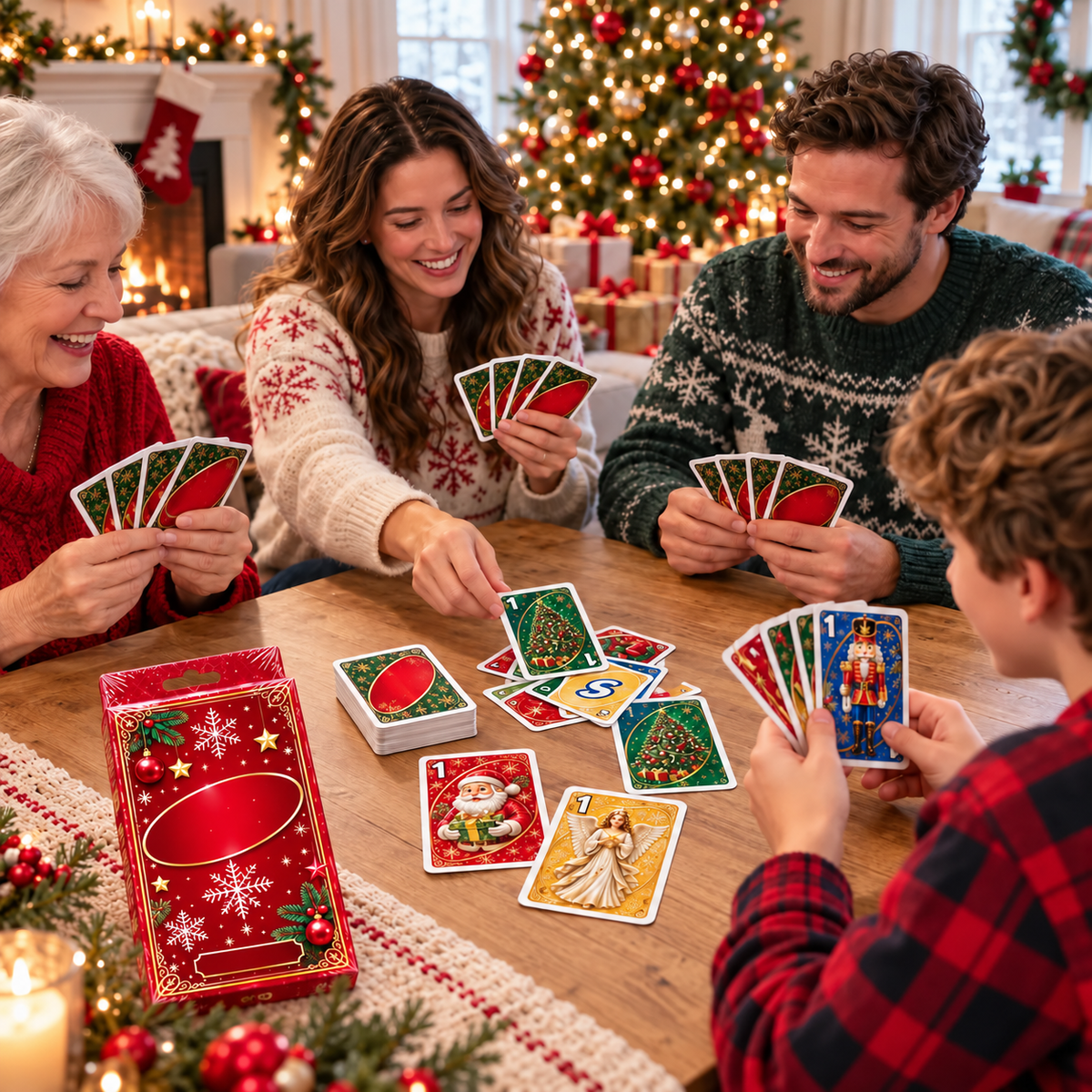 🔥Last Day 49% OFF🎉-🃏Christmas Cards Edition🎄 Holiday Family Card Game with 112 Festive Cards