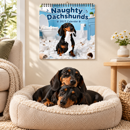 🐶Naughty Dachshunds 2027 Wall Calendar – 12 Months of Mischief, Mayhem & Sausage Dog Smiles