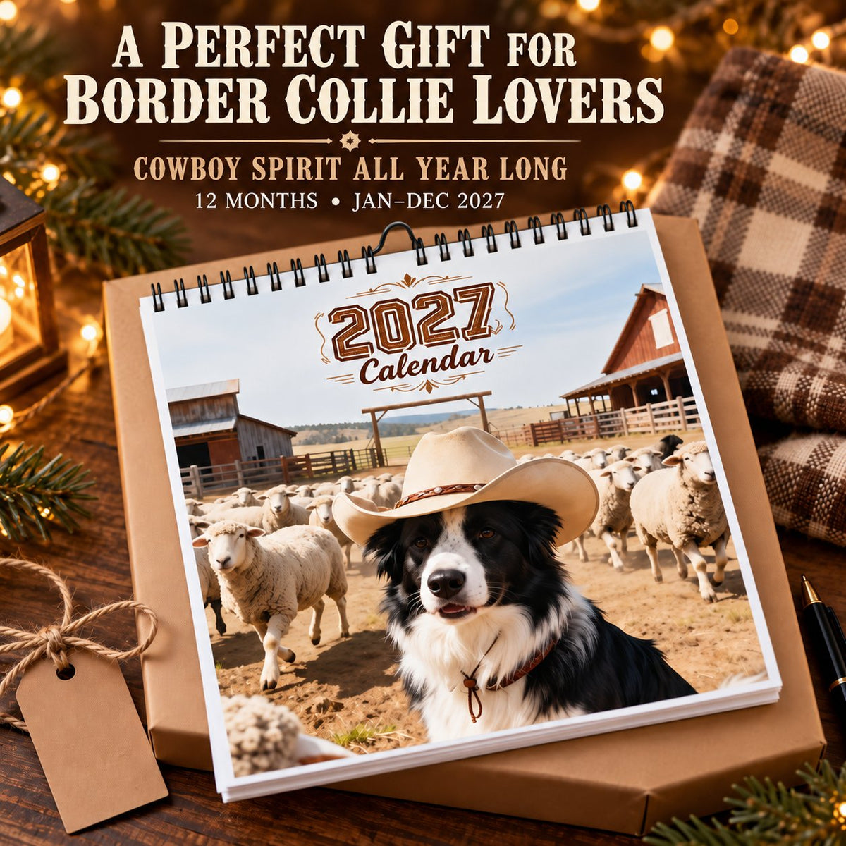 🐶 Cowboy Border Collie 2027 Calendar