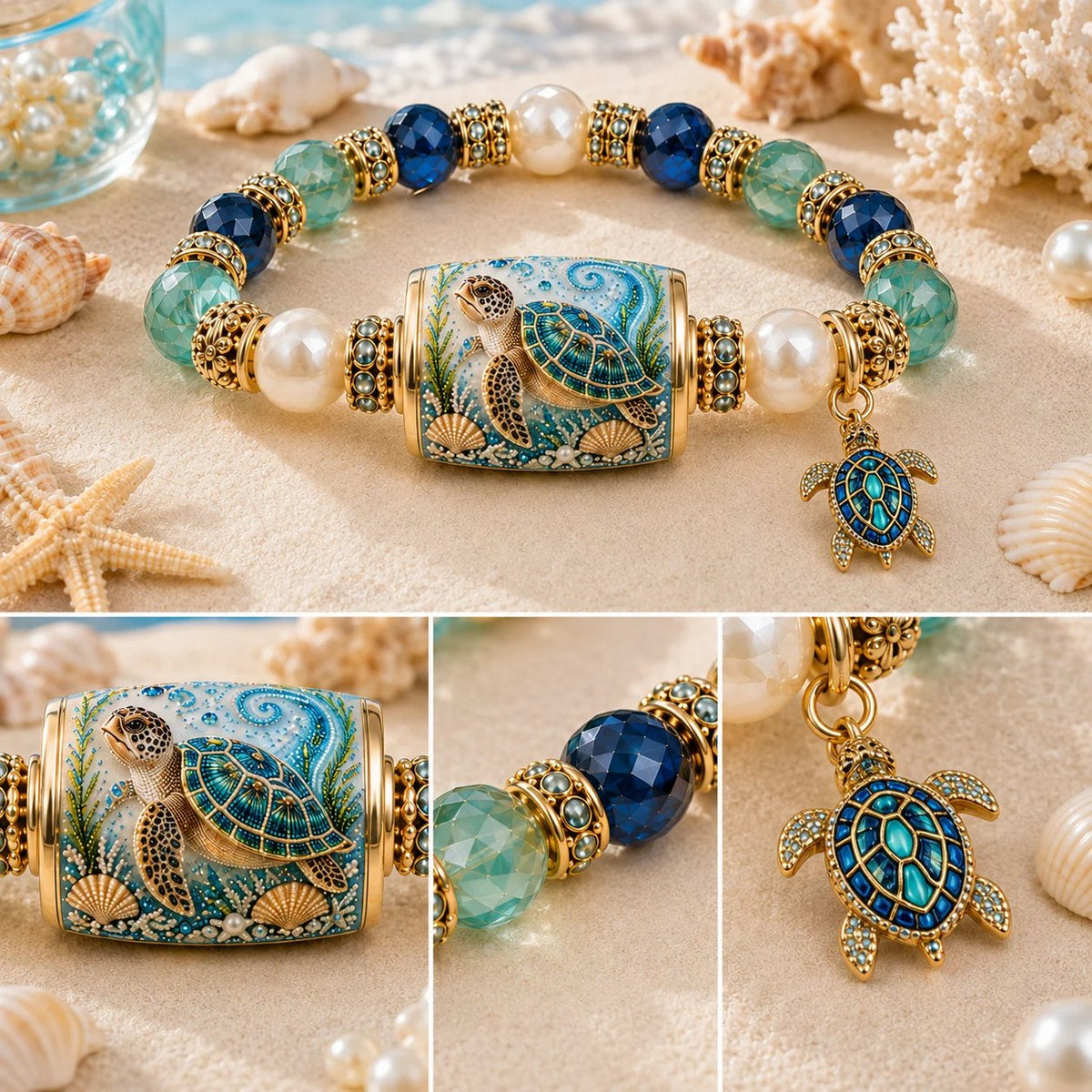 🌊 Ocean Guardian Bracelet Collection | 7 Marine Creature Designs, Gemstone-Style Beads & Matching Sea Charms 🐚✨