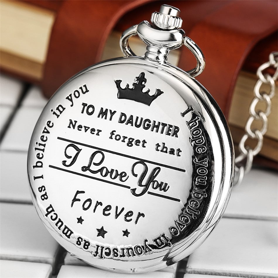 ⏱️💕"TO MY SON/ DAUGHTER/ DAD" Quartz Pocket Chain Watch