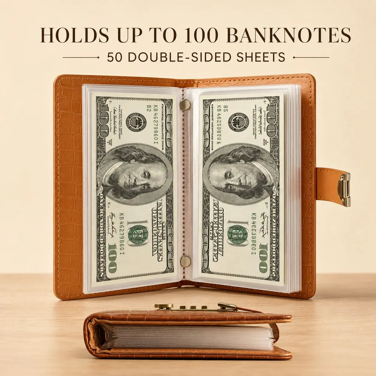 100‑Transparent‑Pocket Currency Collectors Album, Top‑Grade PU Leather📘 - image 4