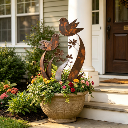 🦋🦋2026 Mother's Day Gifts 50% Off--💖🎁Bird & Wildflower Metal Garden Stake