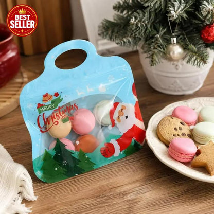 💖🎁Easy Fill, Easy Seal🎄 Festive Self-Seal Treat Bags – Santa & Snowman Print | Resealable, Food-Safe & Perfect for Cookies, Chocolates & Little Gifts 🎅⛄
