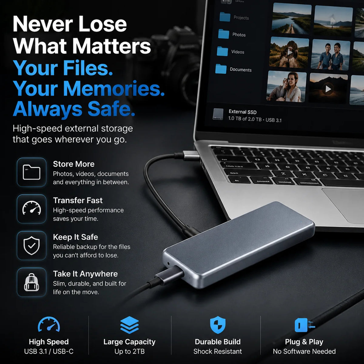 🔥Portable External SSD – Protect Your Photos, Videos & Important Files