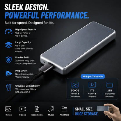 🔥Portable External SSD – Protect Your Photos, Videos & Important Files