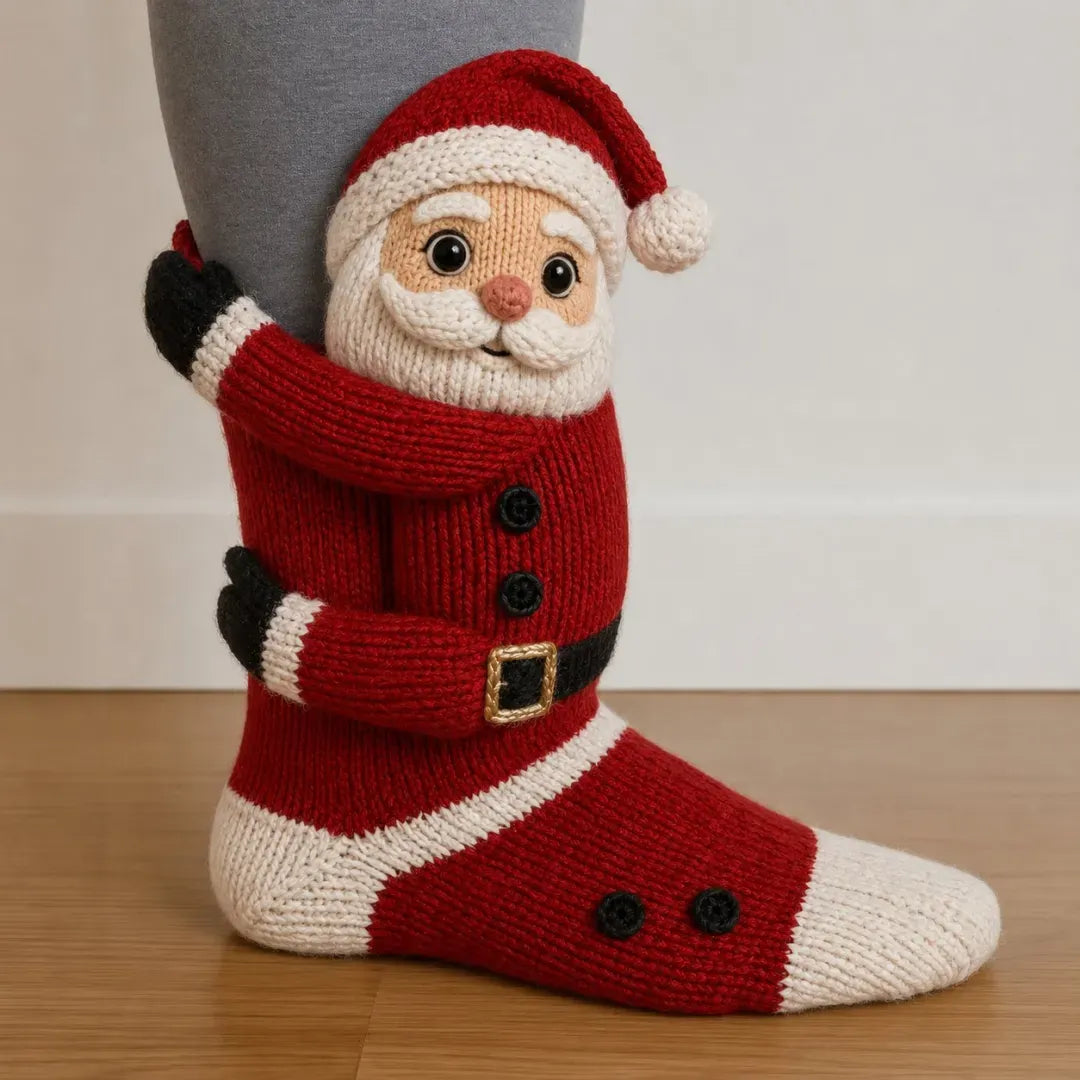 🎄3D Hugging Christmas Socks – Cute Knit Holiday Socks, 5 Festive Designs