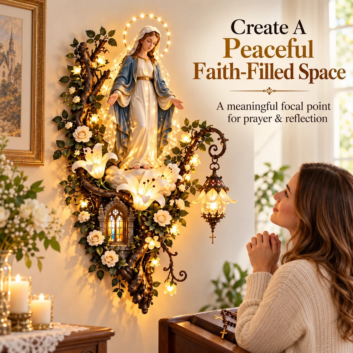 ✝️Illuminated Floral Wall Decor