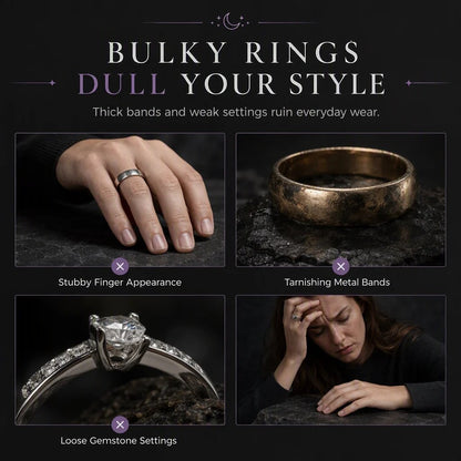 🌙✨ Vintage Gothic Crescent Moon Moonstone Ring – Platinum Plated V-Shaped Prong Setting, Pavé Sparkle & Ergonomic Comfort – Mystical Elegance for Every Day 💍