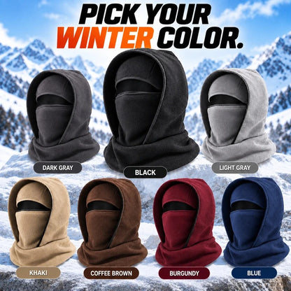 All-in-One Fleece Balaclava Hood for Winter – Windproof Face & Neck Warmer