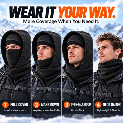 All-in-One Fleece Balaclava Hood for Winter – Windproof Face & Neck Warmer
