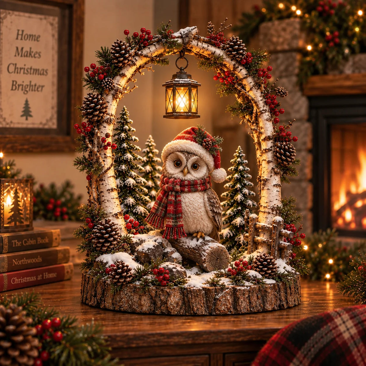 🐮🎄 Highland Cow Christmas Lantern – Cozy Woodland Holiday Décor