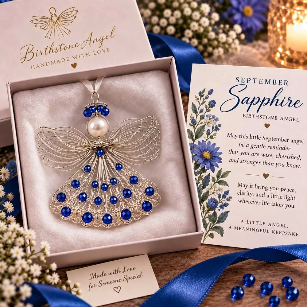 👼handmade Birthstone Angel Wire Ornament |12 Meaningful Birthstone Colors With Keepsake Card ✨