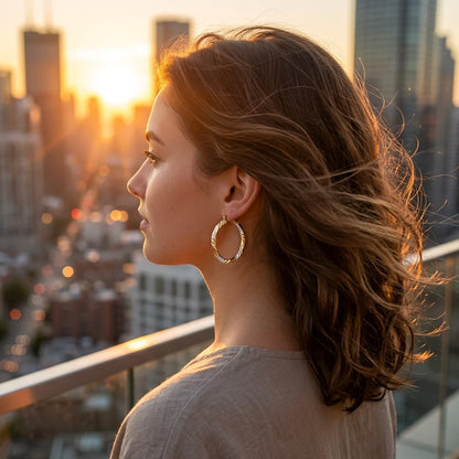 💥Women's Elegant Twisted Hoop Earrings