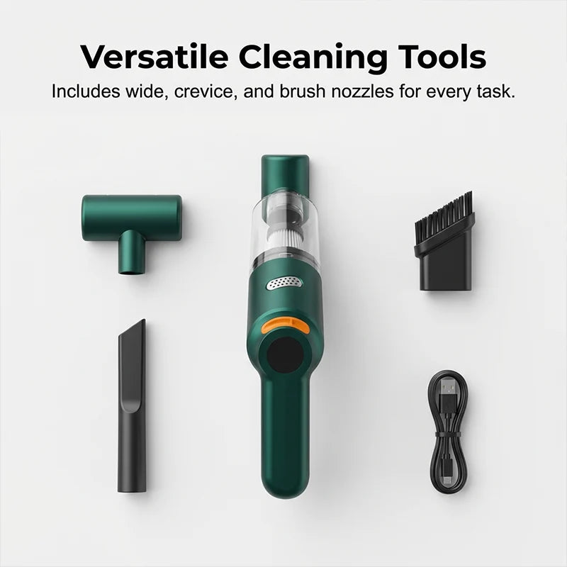 🚗💨 Cordless Car Vacuum – Powerful 5000 Pa Suction Without the Hassle!