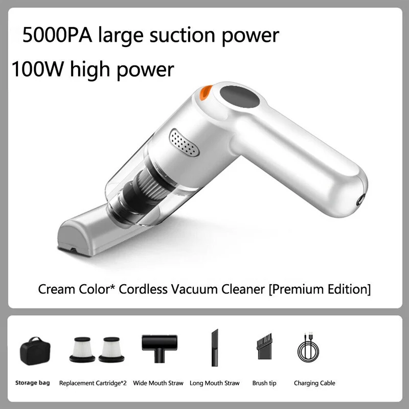 🚗💨 Cordless Car Vacuum – Powerful 5000 Pa Suction Without the Hassle!