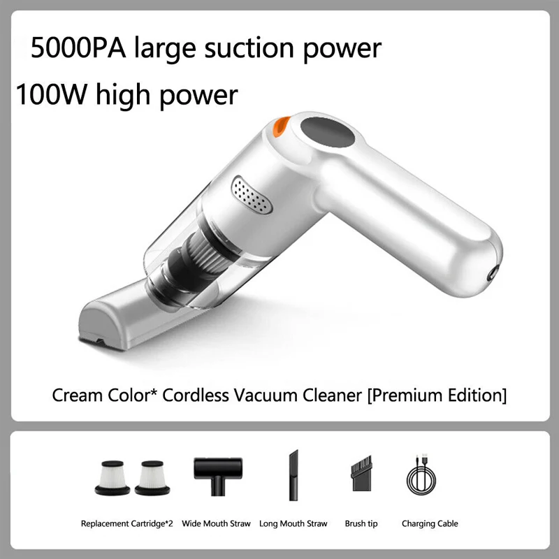 🚗💨 Cordless Car Vacuum – Powerful 5000 Pa Suction Without the Hassle!