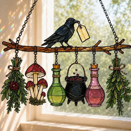 🖤 🐦‍⬛raven Witch Suncatcher