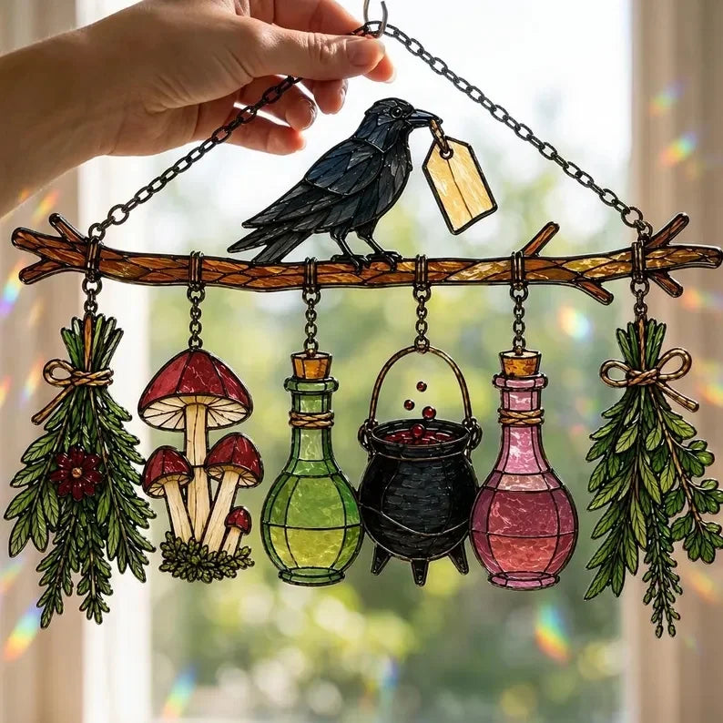 🖤 🐦‍⬛raven Witch Suncatcher