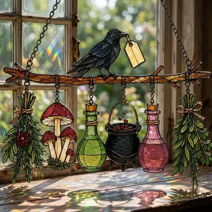 🖤 🐦‍⬛raven Witch Suncatcher