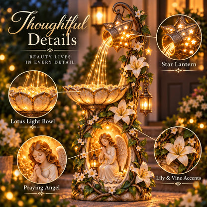 👼✨ Angel Starlight Garden Fountain – Faith-inspired Lighted Outdoor Decor