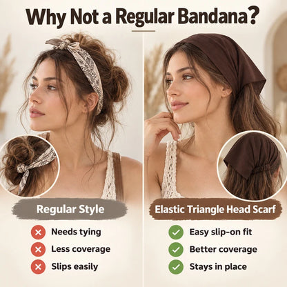 Elastic Triangle Hair Scarf for Women