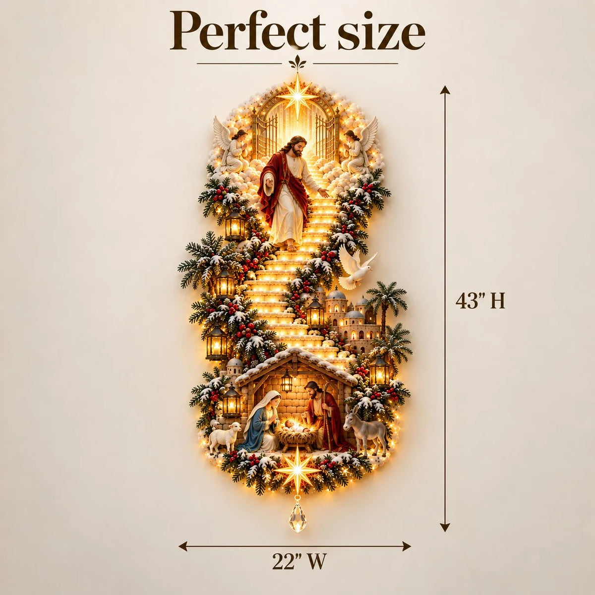 ✨ Last Day – 49% Off!✨ Jesus Light Of Heaven Christmas Wall Hanging✝️
