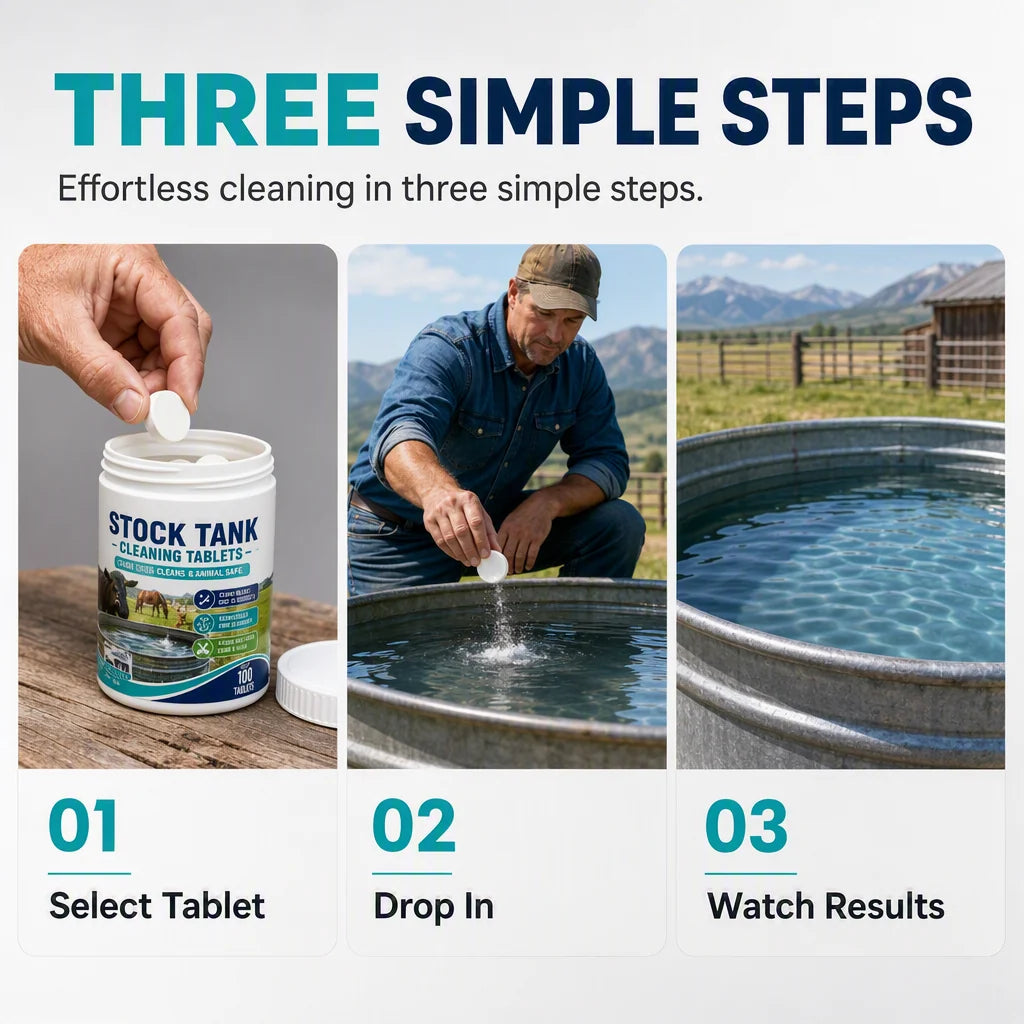 Fast-Dissolving Livestock Water Tank Cleaning Tablets