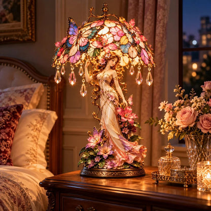 🦋 Enchanted Butterfly Garden Lady – Floral Lamp with a Magical Glow for Your Home✨