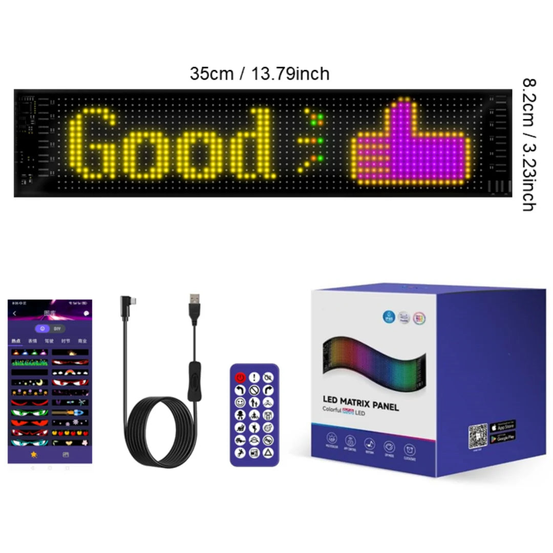 🎄 Smart LED Pixel Car Display — App-Controlled Custom Text, Colors & Animations