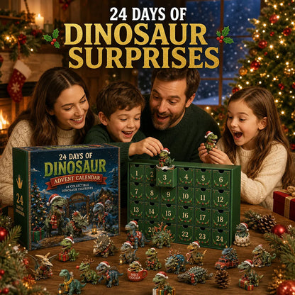 🦖24 Days of Dinosaur Christmas Advent Calendar – 24 Collectible Dino Figurines Holiday Surprises