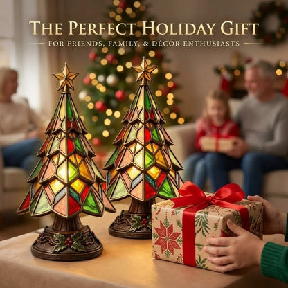 🎄Stained‑Glass Style Christmas Tree Table Lamp
