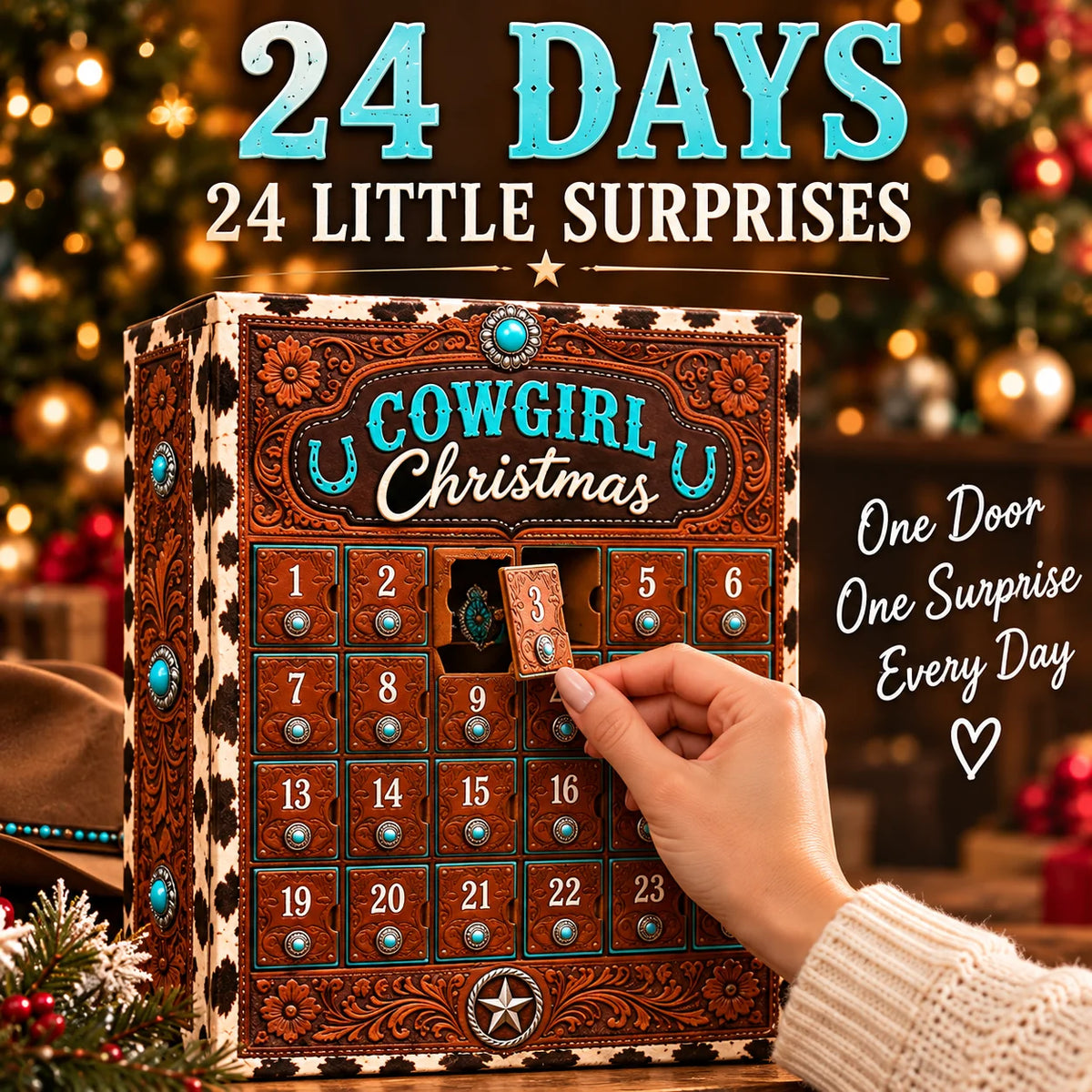 🤠24-Day Cowgirl Christmas Countdown Calendar